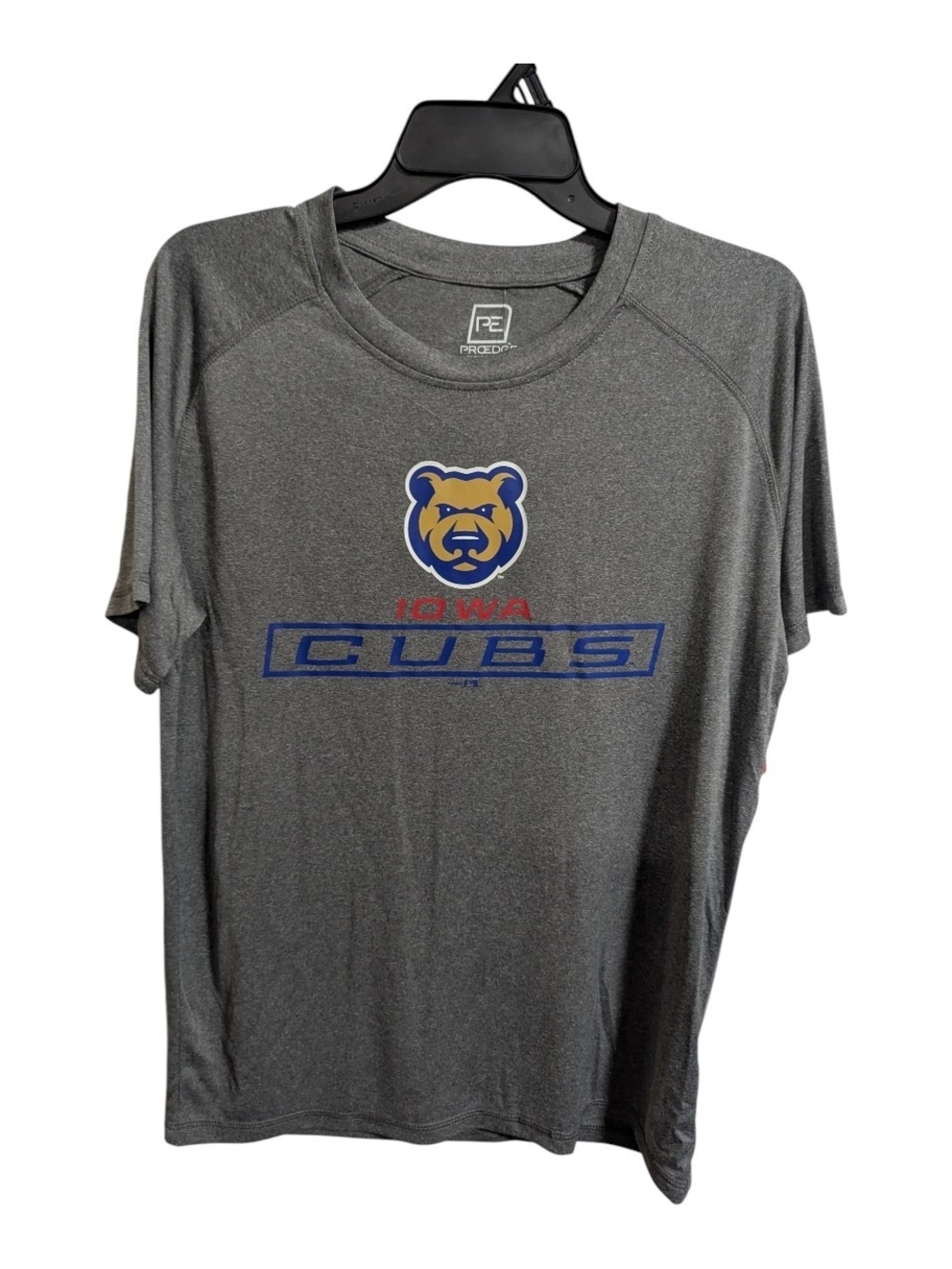 Pro Edge Iowa Cubs Shirt Sz Med. 38/40 Logo Short Sleeve Gray Baseball